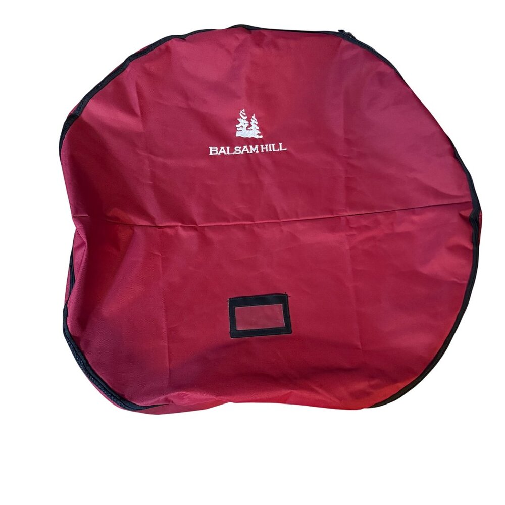 Balsam Hill Red Zippered Christmas Wreath Storage Bag With Handles